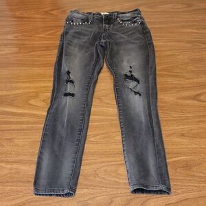 Girls Black Adjustable Waist KanCan Jeans sz 12